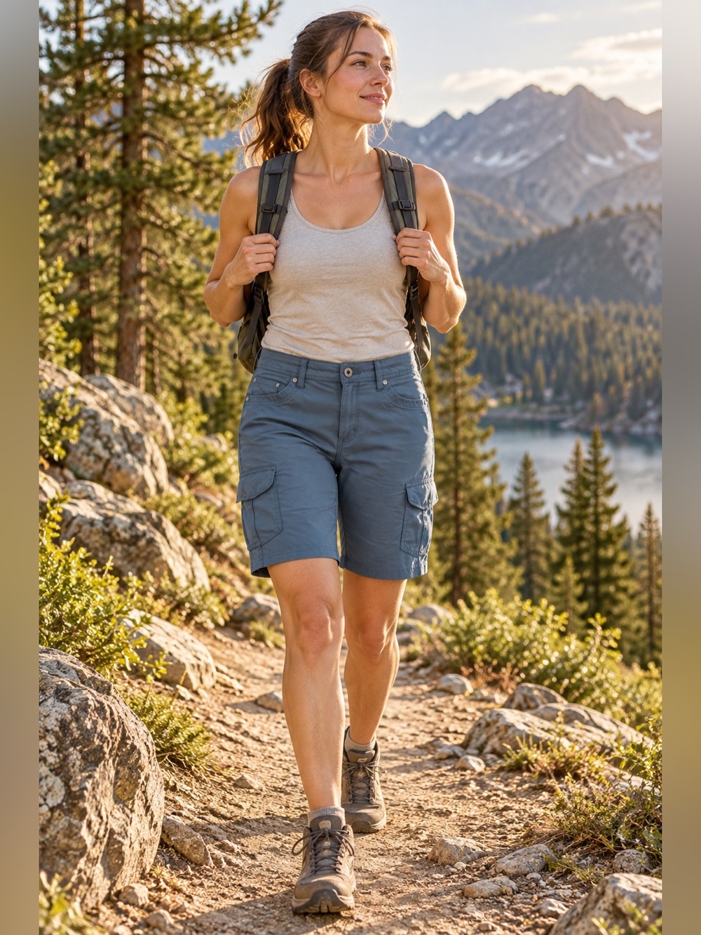 Kuhl Womens Freeflex Cargo Shorts 10” Lightweight Stretchy Outdoor Hiking Blue 8